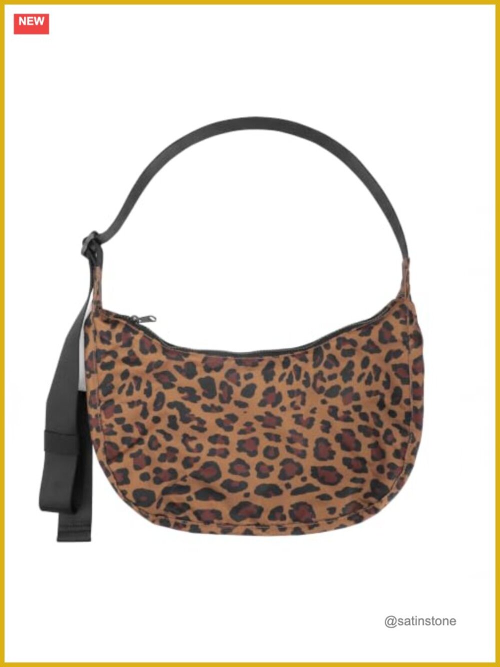Waterproof Nylon Crescent Crossbody Bag with Adjustable Strap and Pockets